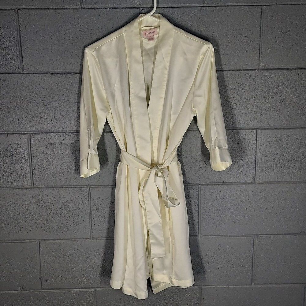 Cabernet Polyester Silky Cream Robe - Small